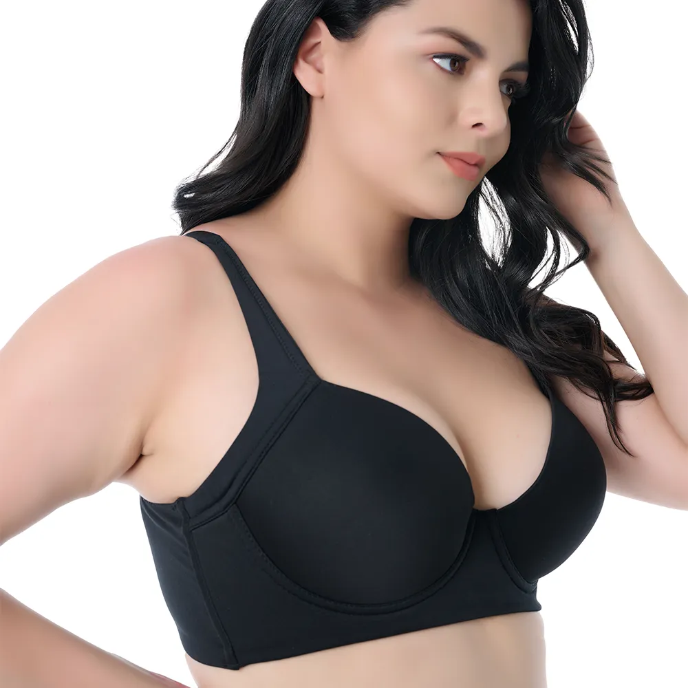 Brasier de talla extra con peto largo negro 24726 Carnival