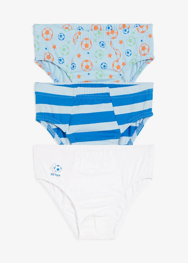 CALZONCILLOS PARA NIñOS (3 UNIDADES) AZURBLANCOAZUL CLARO DE RAYAS