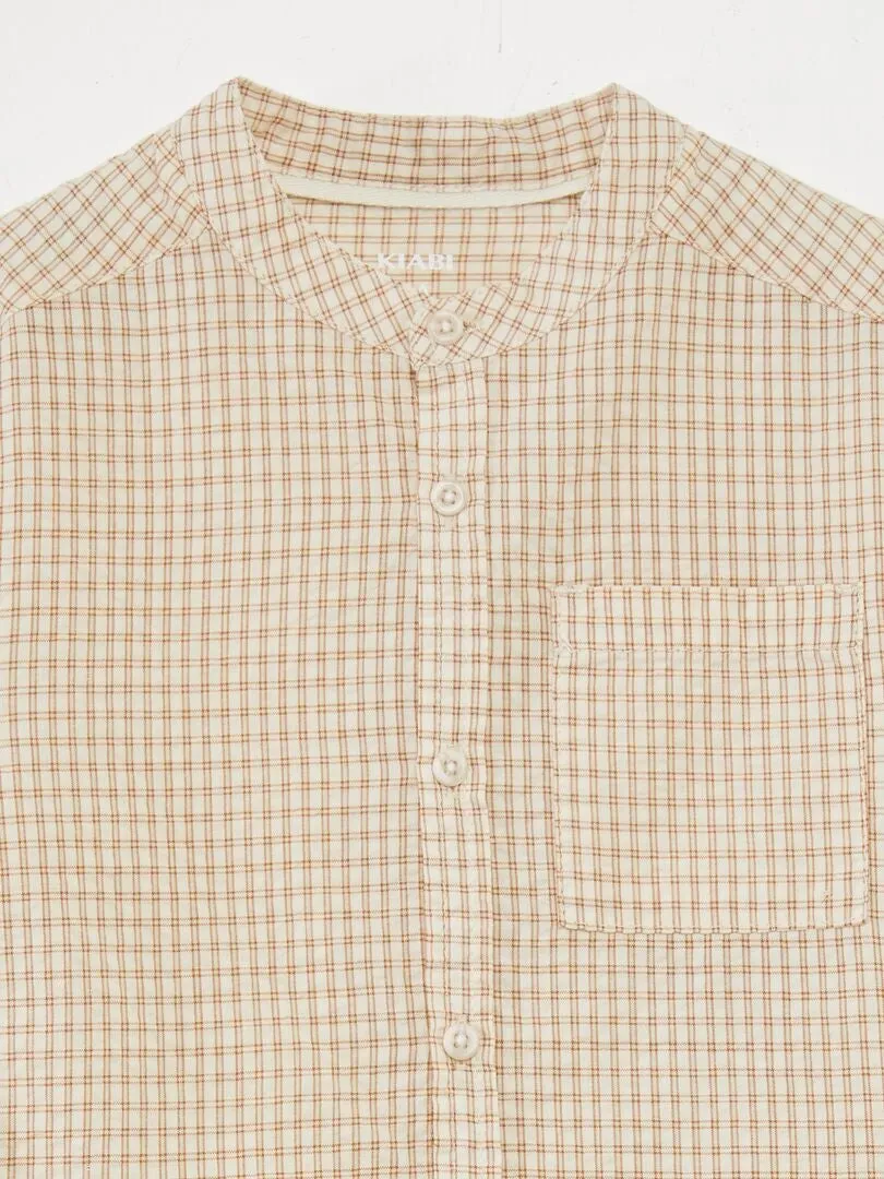 CAMISA DE CUADROS  BEIGE