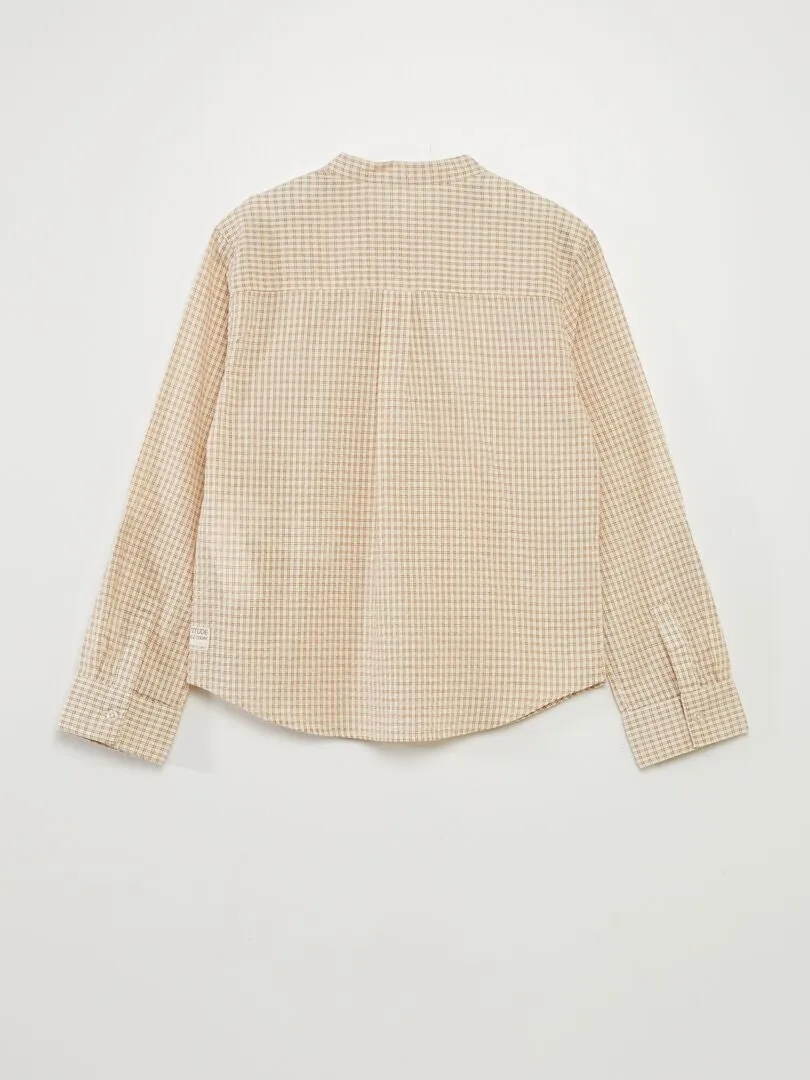 CAMISA DE CUADROS  BEIGE