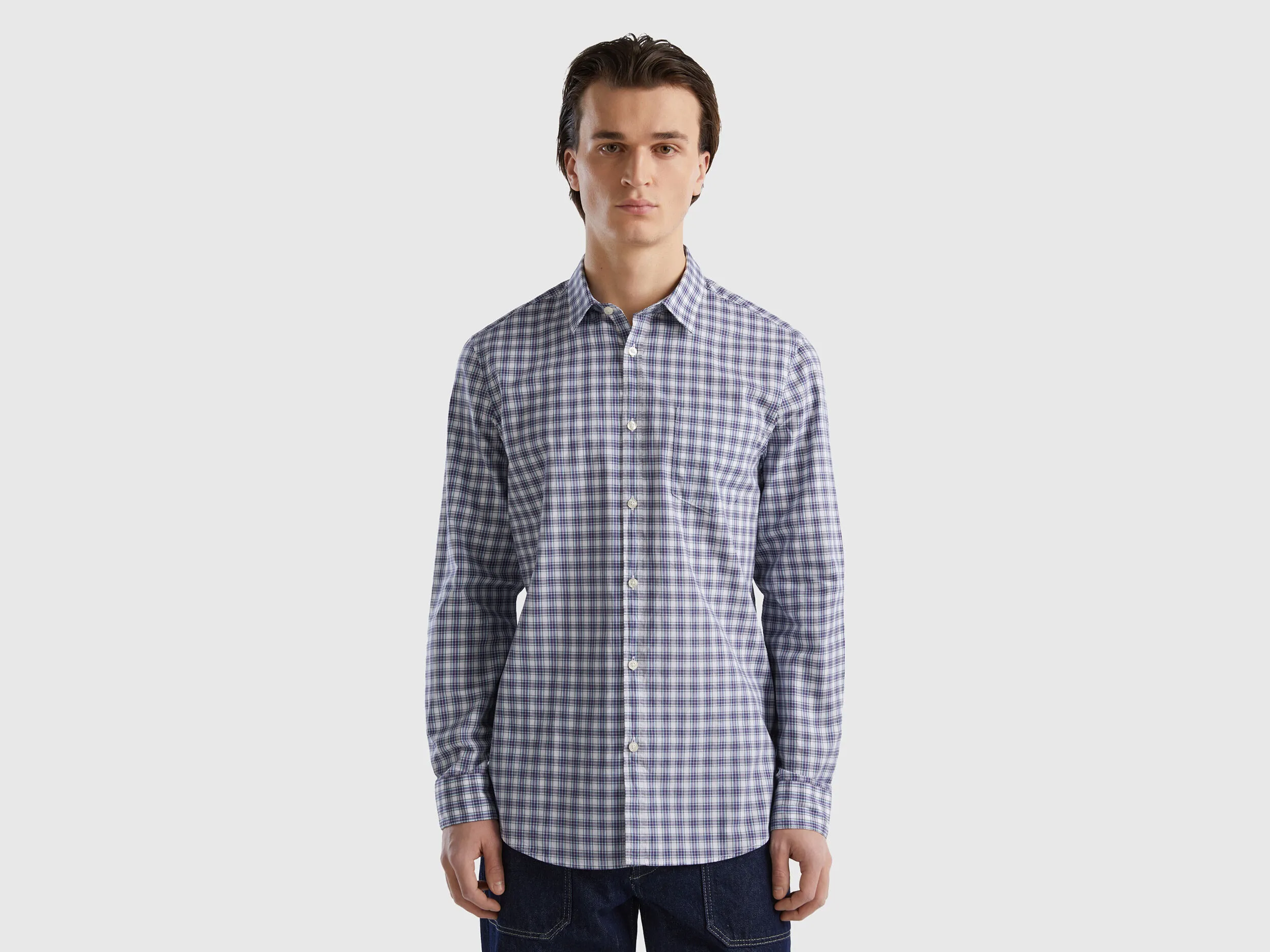 Camisa de cuadros de corte ceñido