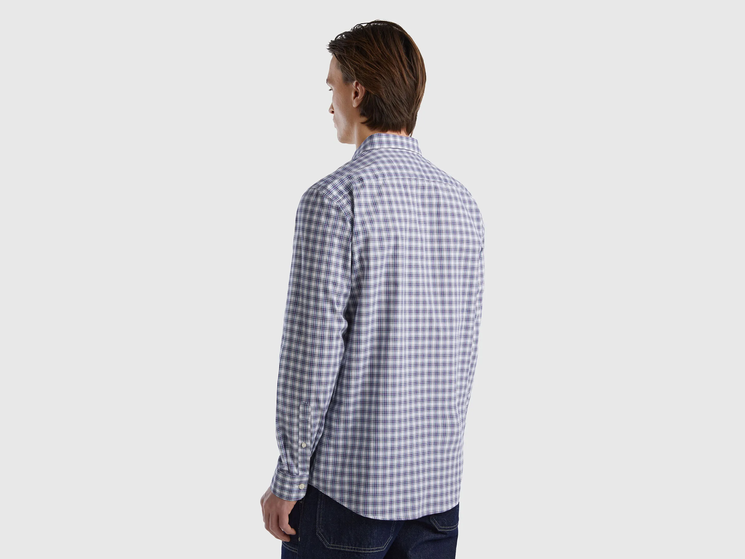 Camisa de cuadros de corte ceñido