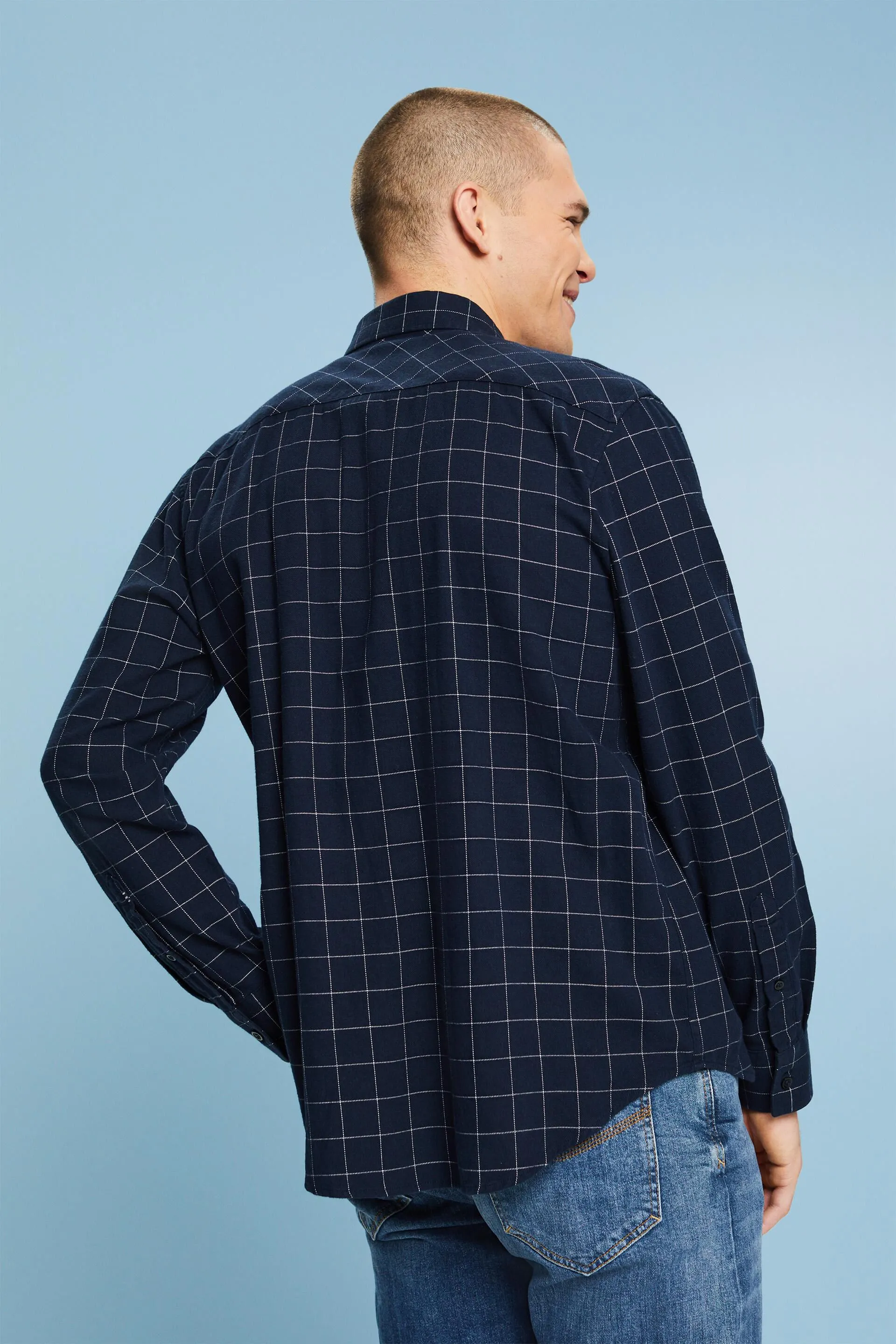 Camisa de cuadros de franela de corte normal