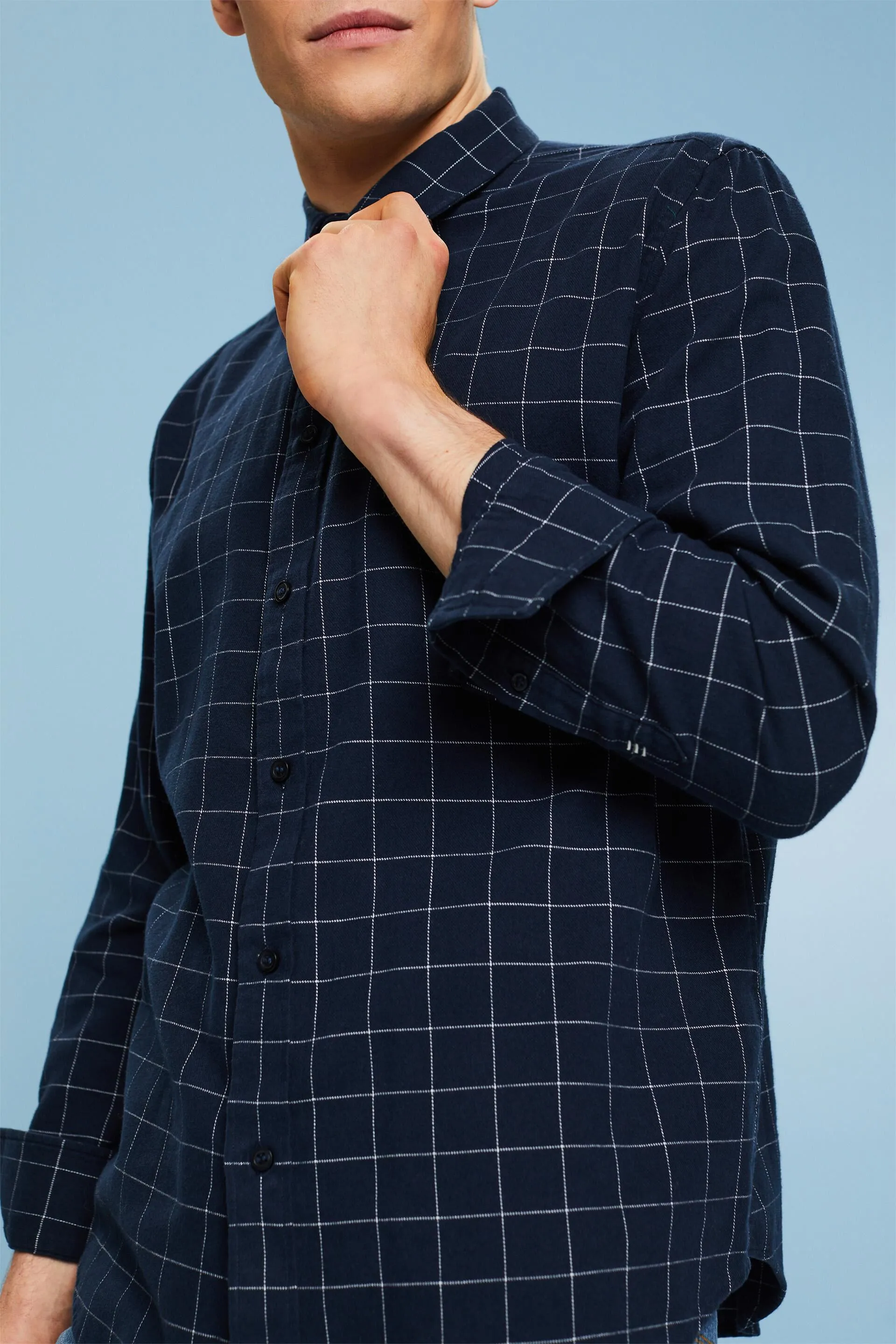Camisa de cuadros de franela de corte normal
