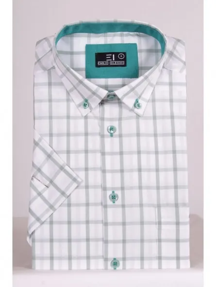 Camisa de cuadros manga corta