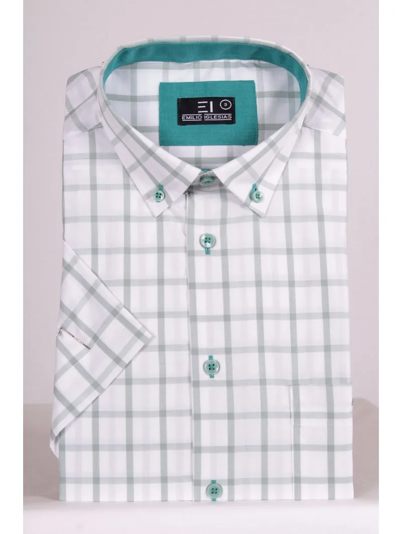 Camisa de cuadros manga corta