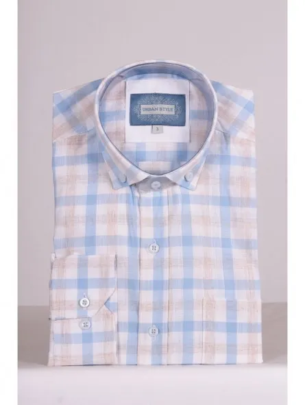 Camisa de cuadros manga larga