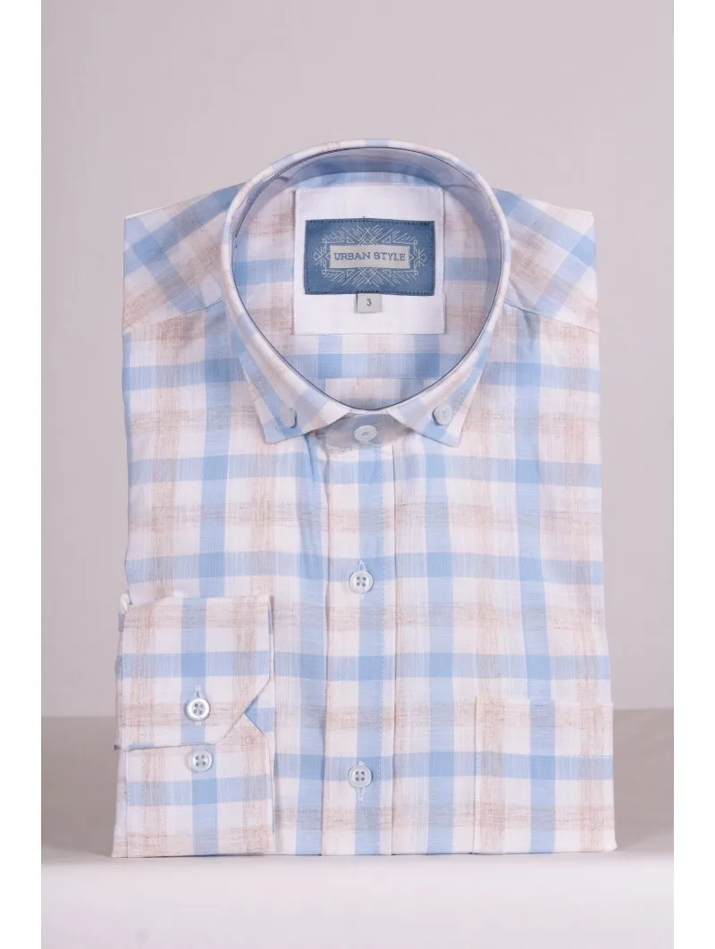 Camisa de cuadros manga larga