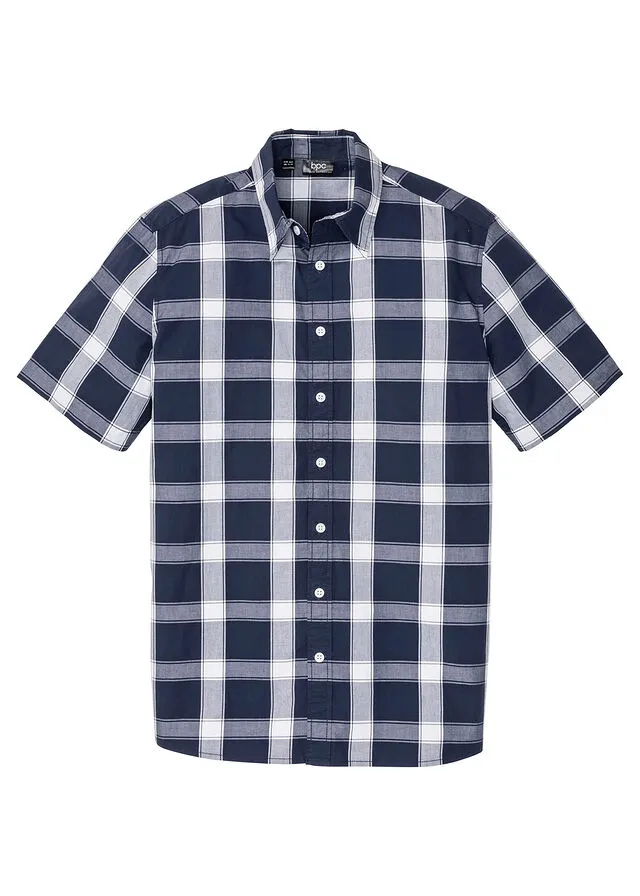 Camisa de manga corta Azul oscuro de cuadros