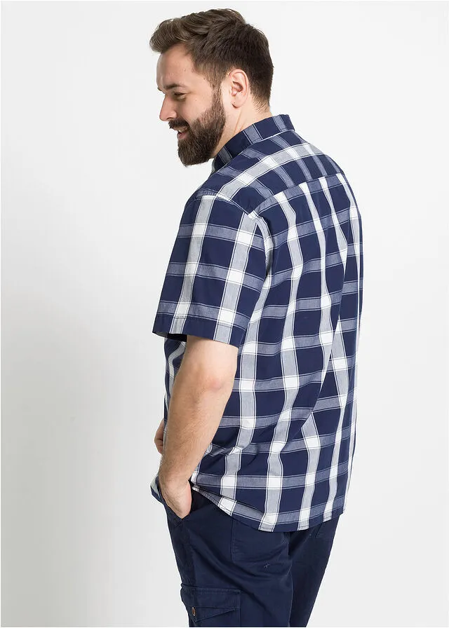 Camisa de manga corta Azul oscuro de cuadros