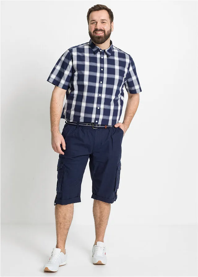 Camisa de manga corta Azul oscuro de cuadros