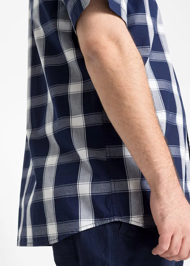 Camisa de manga corta Azul oscuro de cuadros