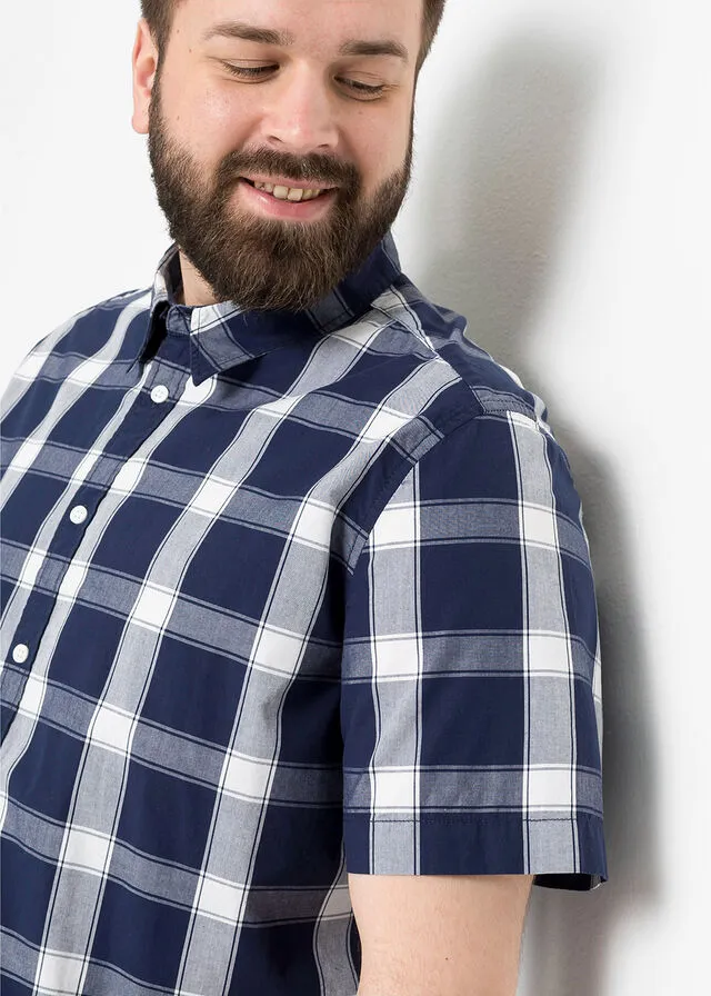 Camisa de manga corta Azul oscuro de cuadros