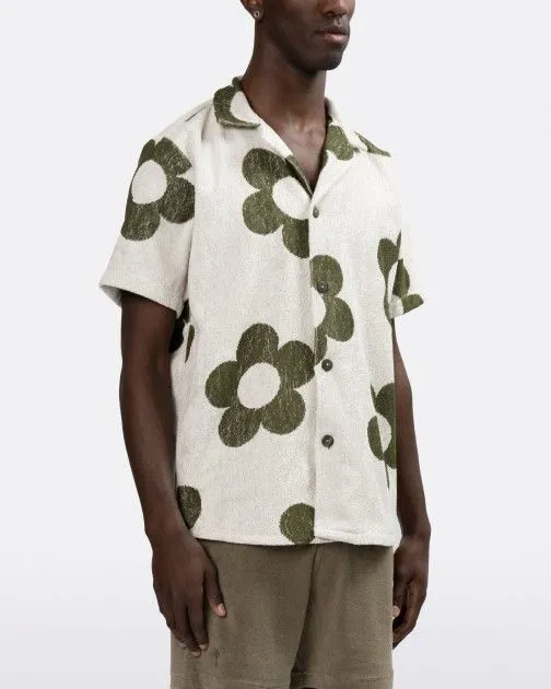 Camisa de manga corta de tela de rizo en algodón OAS Meadow Blanco