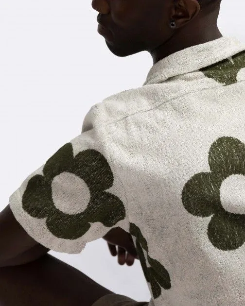 Camisa de manga corta de tela de rizo en algodón OAS Meadow Blanco