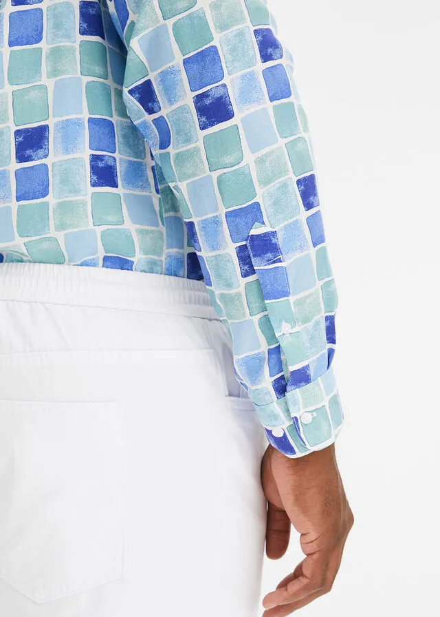 CAMISA DE MANGA LARGA BLANCOAZUL DE CUADROS