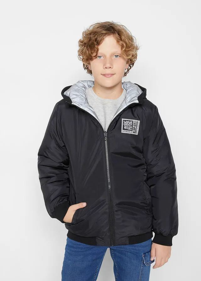 CAMISA REVERSIBLE DE CAMUFLAJE PARA NIñOS NEGROPLATA ESTAMPADO