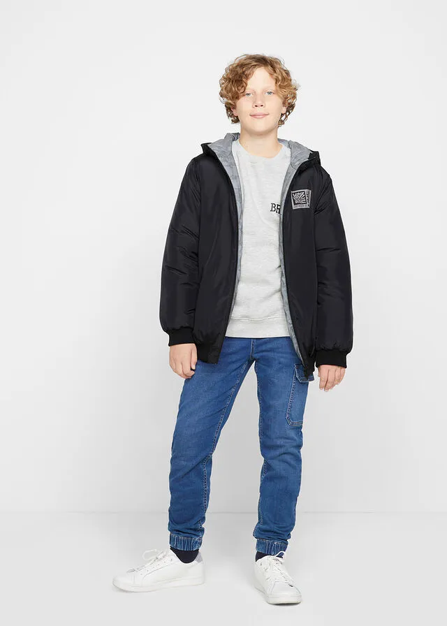 CAMISA REVERSIBLE DE CAMUFLAJE PARA NIñOS NEGROPLATA ESTAMPADO