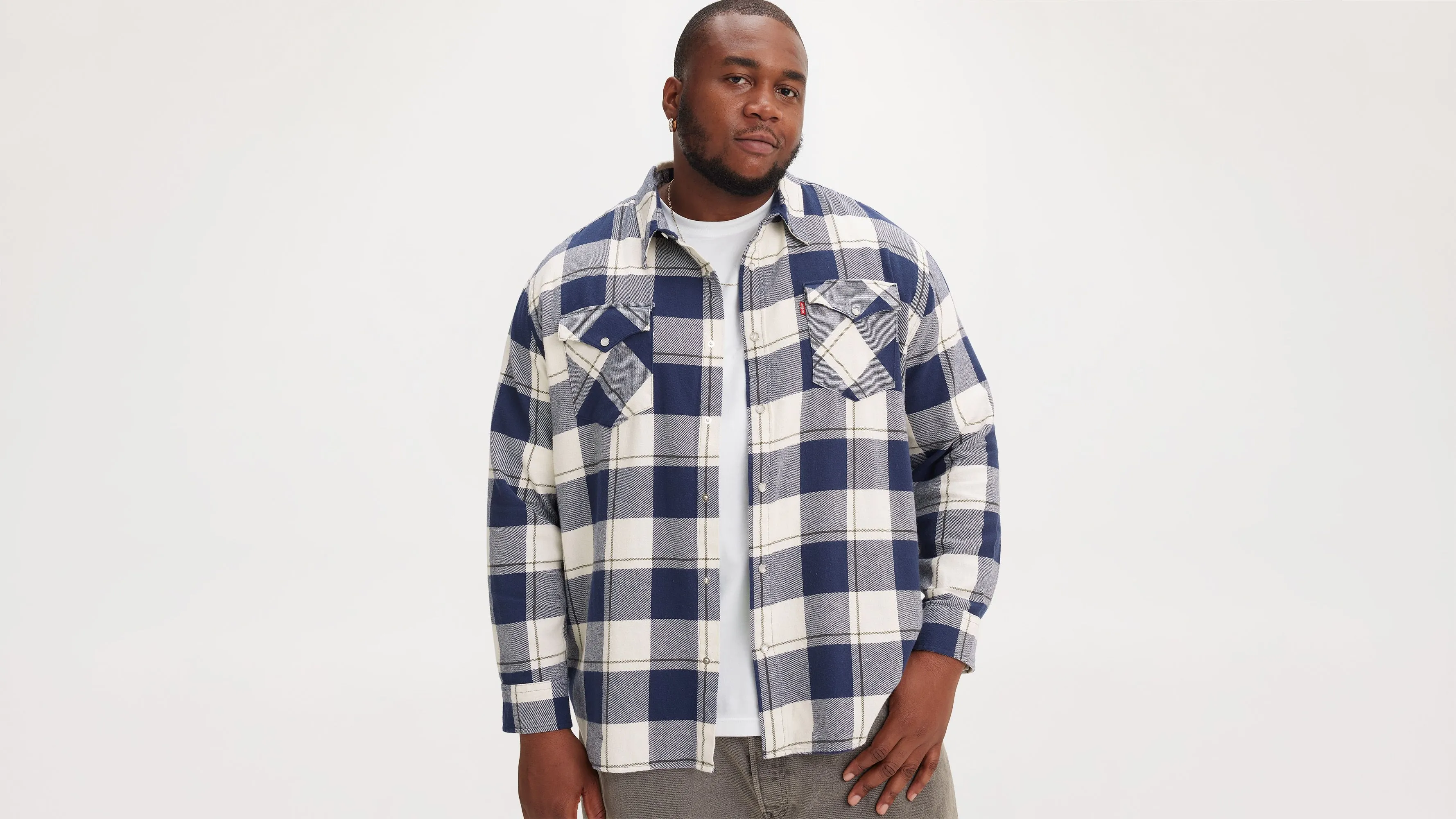 Camisa Western De Ajuste Relajado (tallas Grandes)