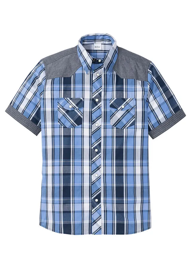 Camisa Western de cuadros Azul oscuro de cuadros