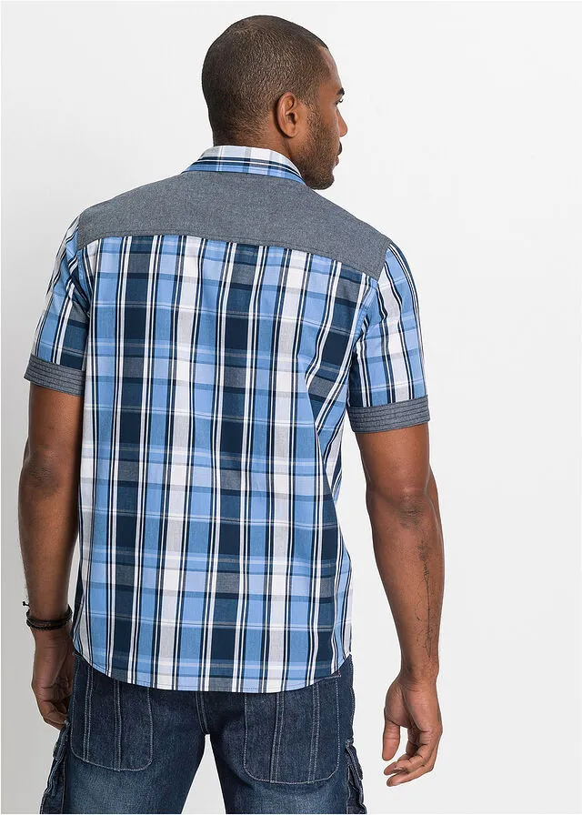 Camisa Western de cuadros Azul oscuro de cuadros