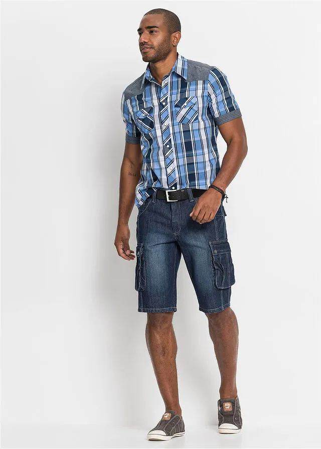Camisa Western de cuadros Azul oscuro de cuadros