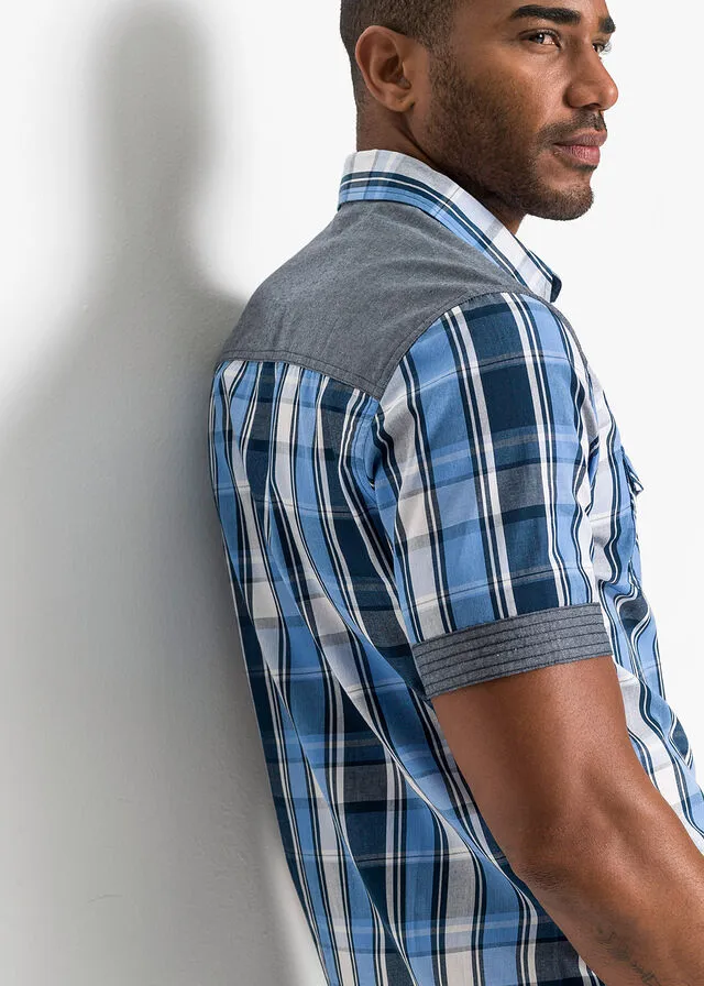Camisa Western de cuadros Azul oscuro de cuadros