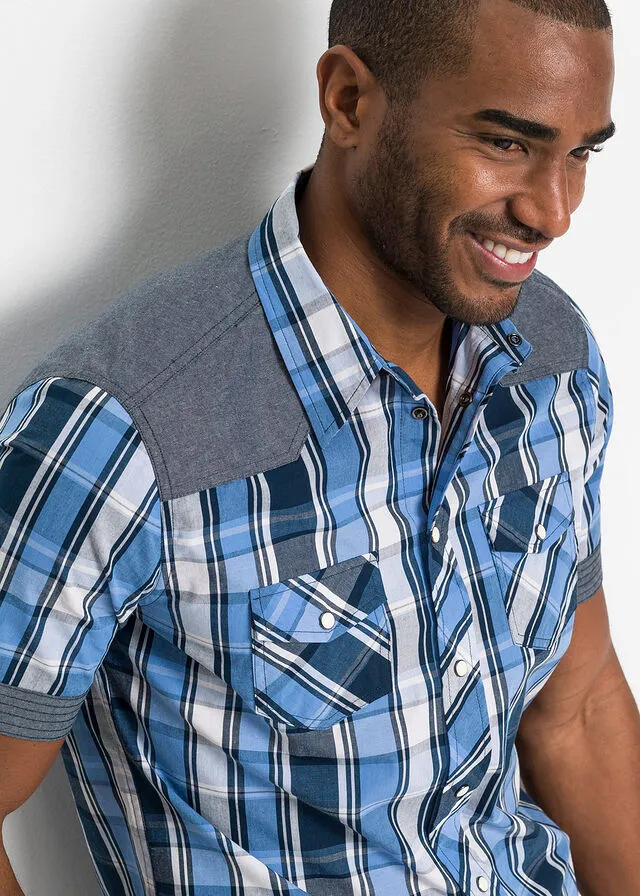 Camisa Western de cuadros Azul oscuro de cuadros