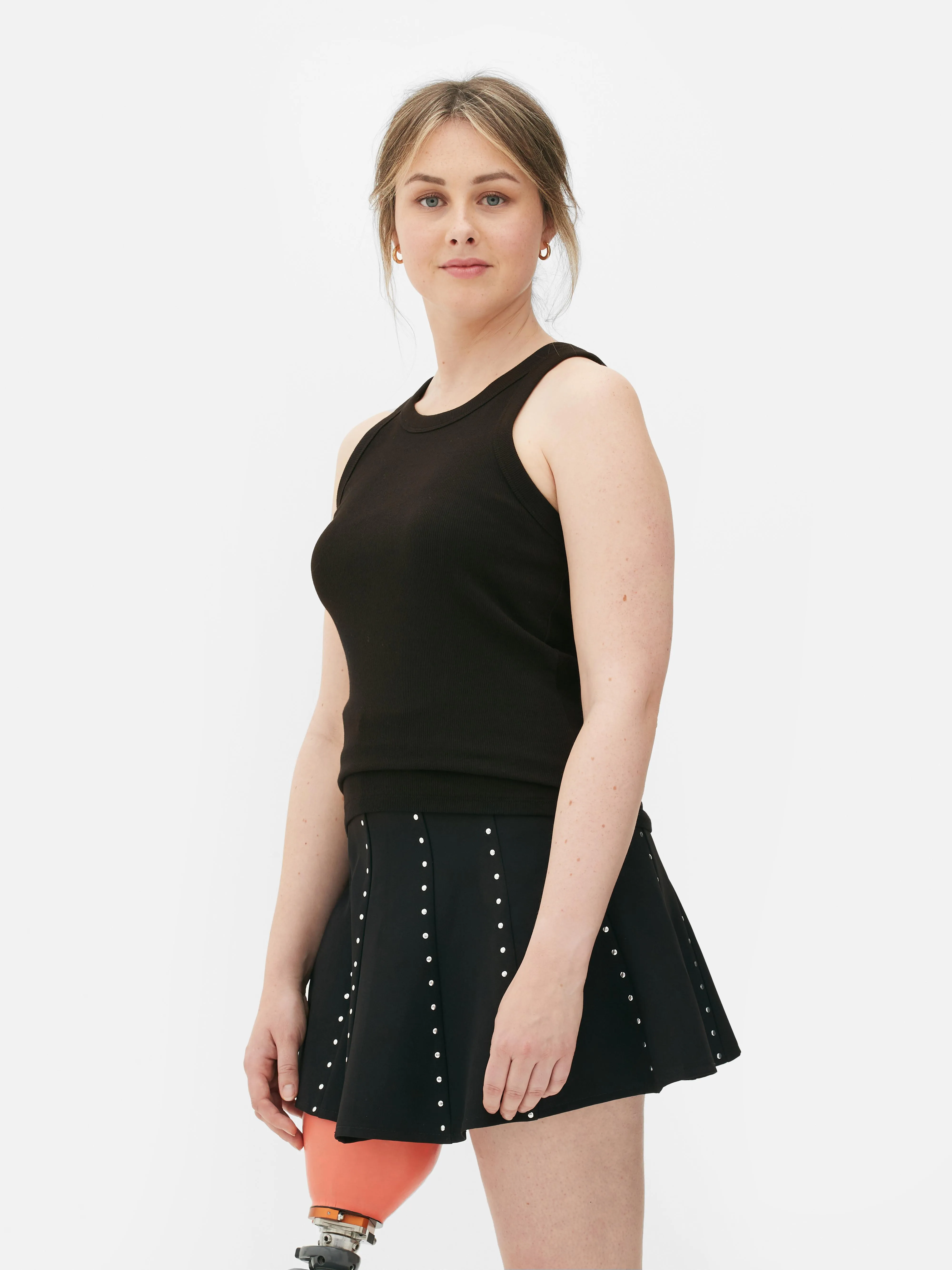 Camiseta acanalada con espalda nadadora
