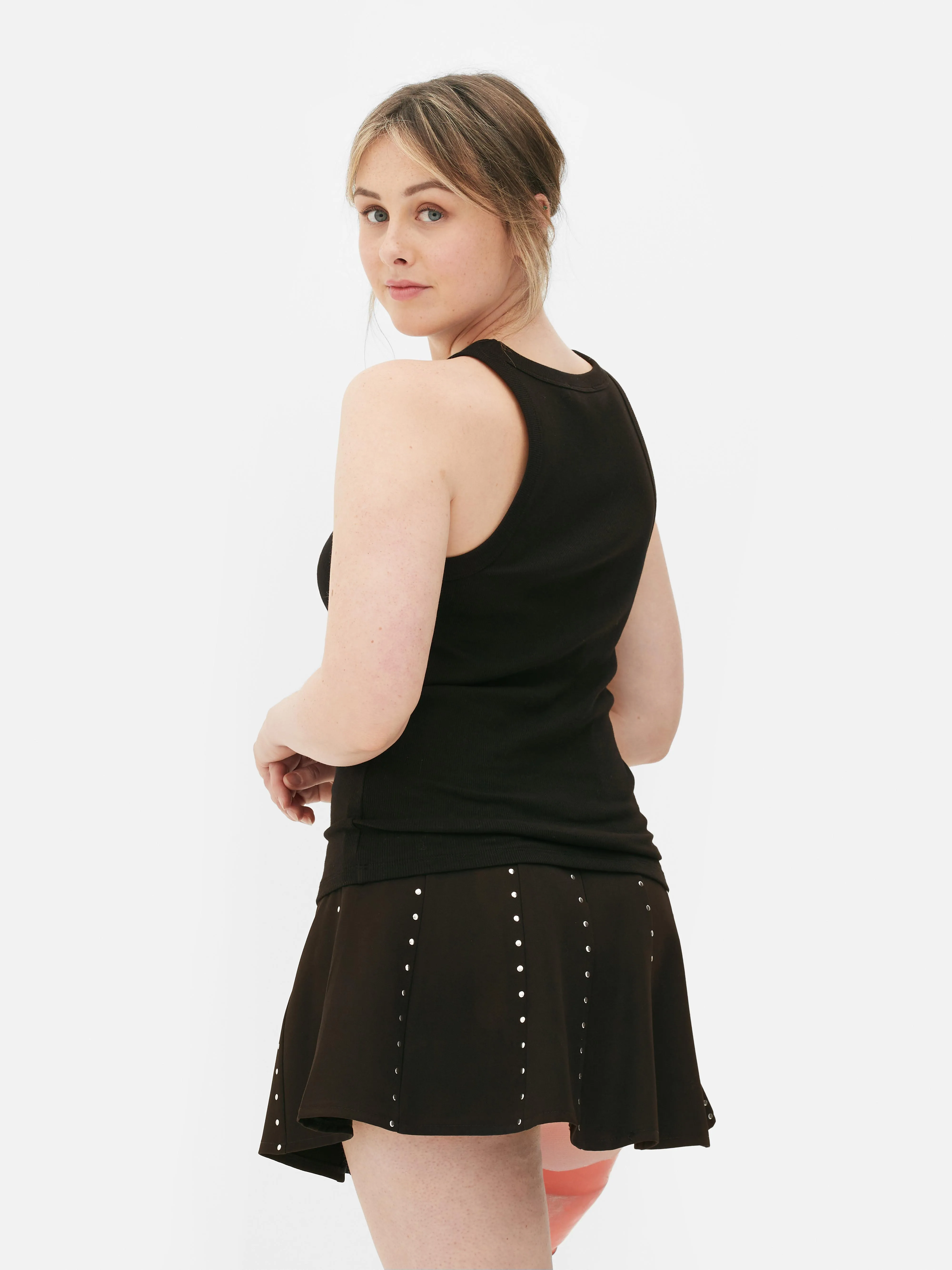 Camiseta acanalada con espalda nadadora
