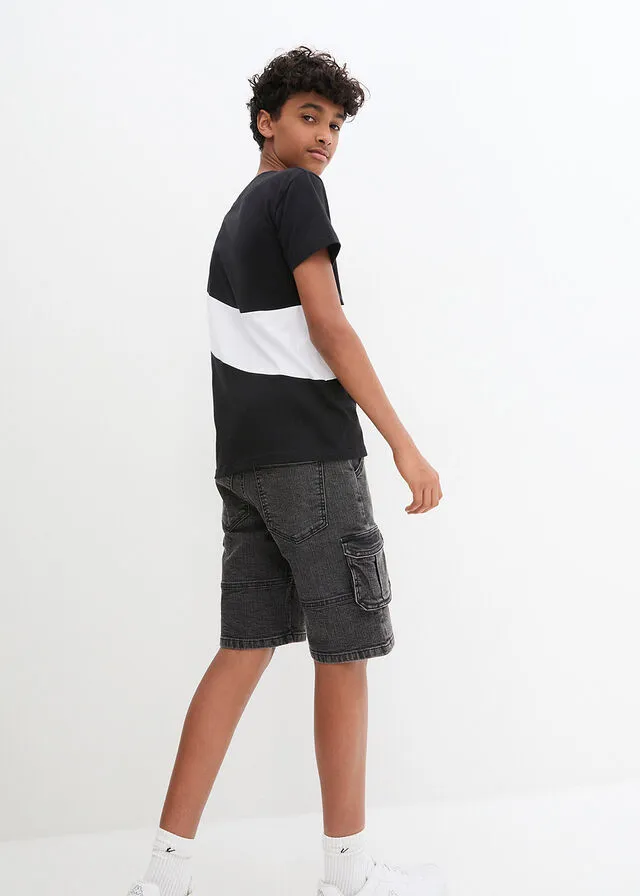 CAMISETA DE ALGODóN ORGáNICO DE NIñO BLANCONEGRO