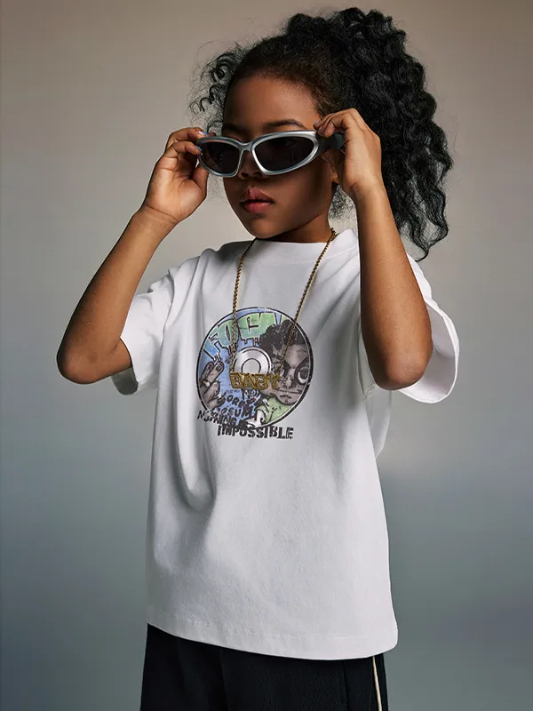 Camiseta deportiva informal holgada para niñas y adolescentes para niños y niñas