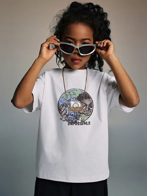 Camiseta deportiva informal holgada para niñas y adolescentes para niños y niñas