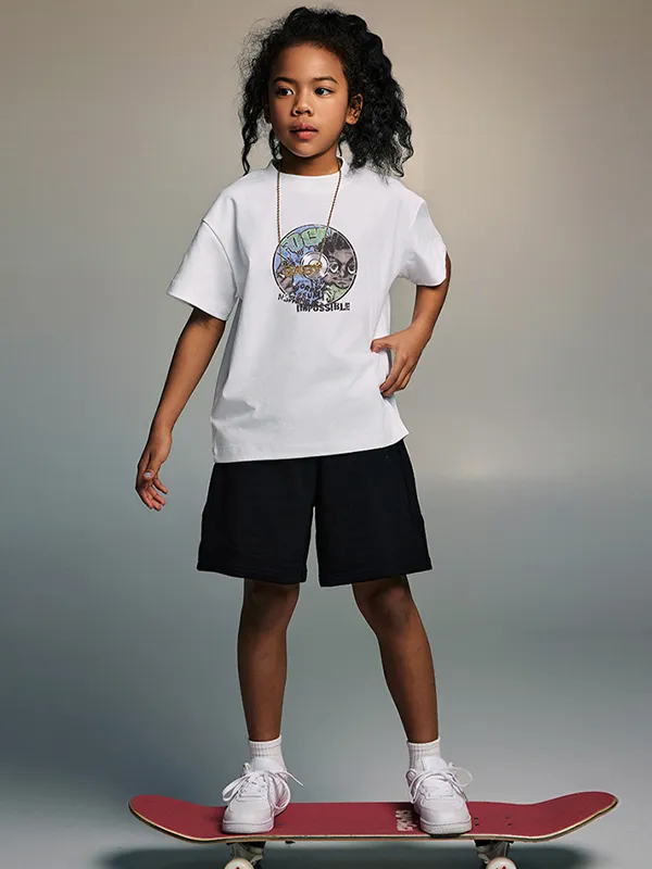 Camiseta deportiva informal holgada para niñas y adolescentes para niños y niñas