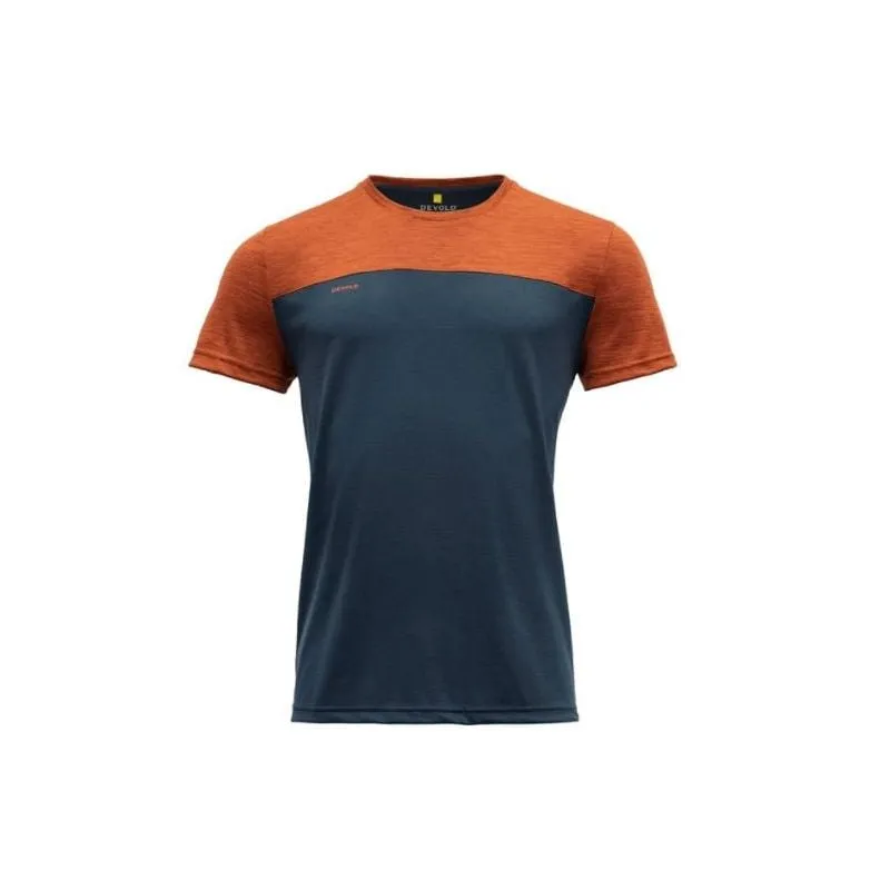 Camiseta Devold Norang Man Tee (BRICK MELANGE/NIGHT) Hombres