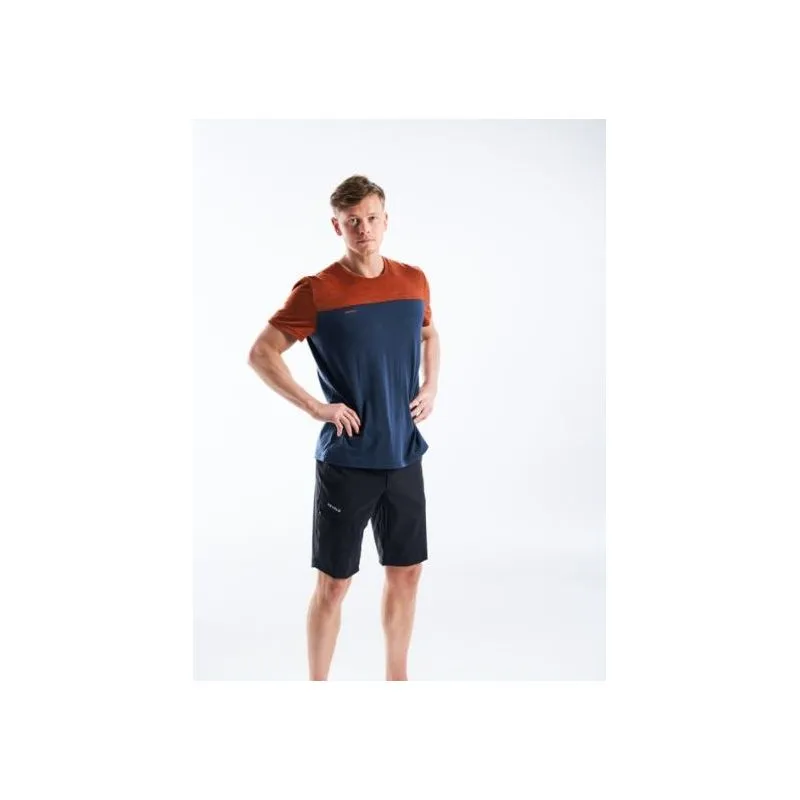 Camiseta Devold Norang Man Tee (BRICK MELANGE/NIGHT) Hombres