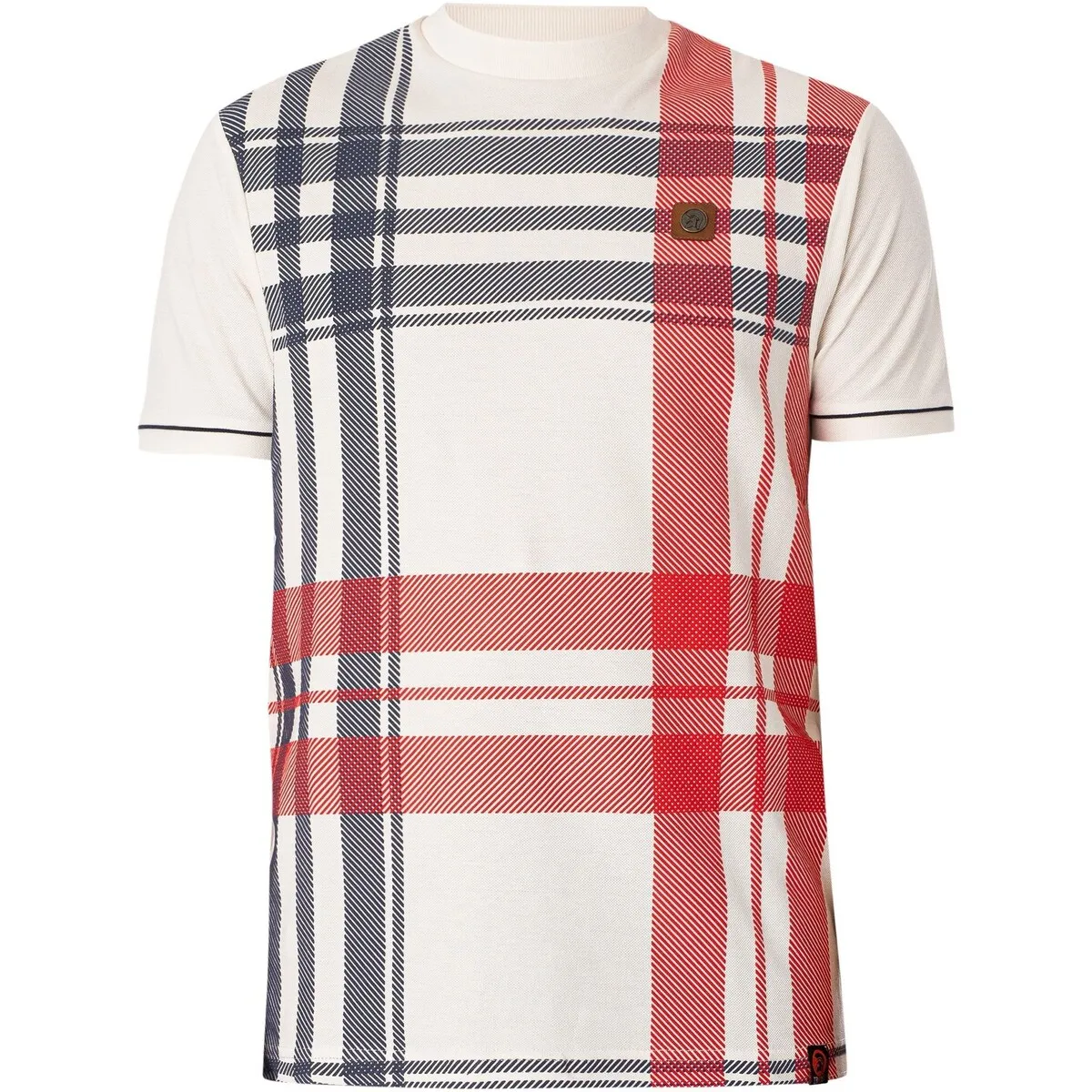 Camiseta Extragrande Con Panel De Cuadros