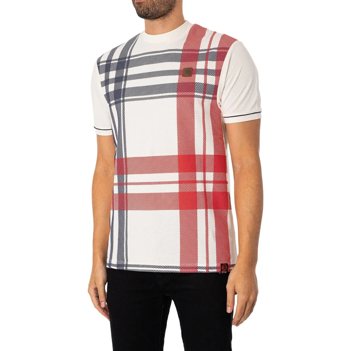 Camiseta Extragrande Con Panel De Cuadros