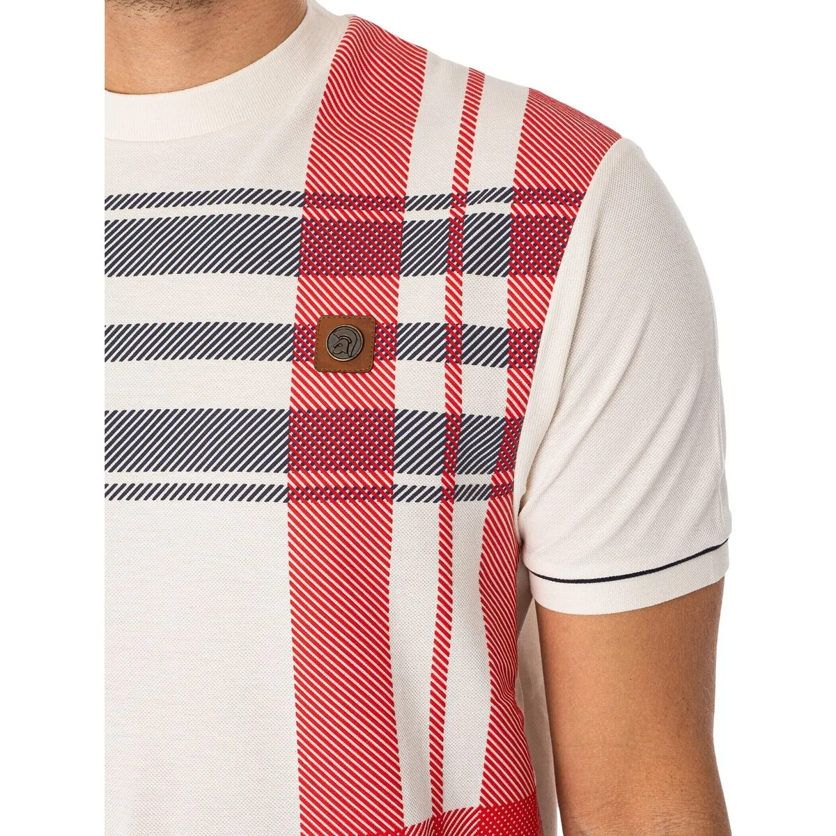 Camiseta Extragrande Con Panel De Cuadros
