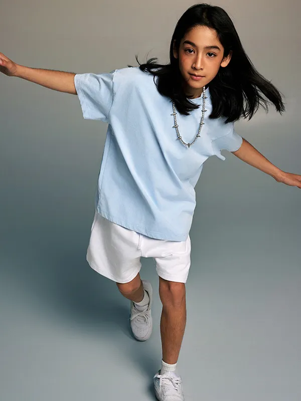 Camiseta holgada de manga corta para adolescentes para niños y niñas