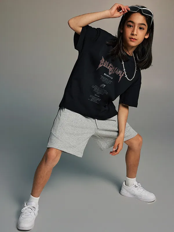 Camiseta holgada informal con estampado de letras para niñas adolescentes para niños y niñas