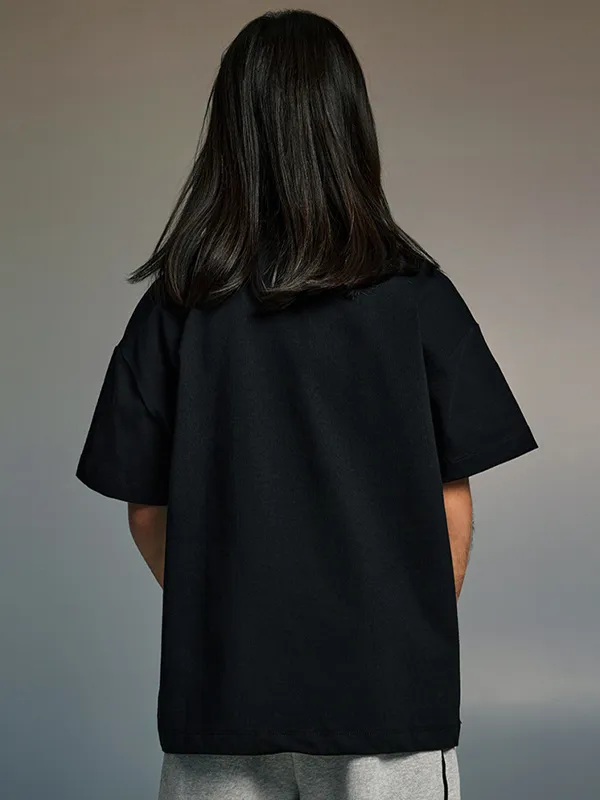 Camiseta holgada informal con estampado de letras para niñas adolescentes para niños y niñas