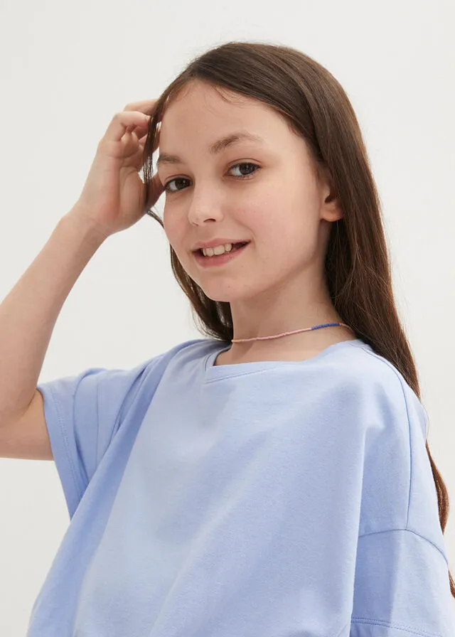 Camiseta holgada para niñas Azul perla