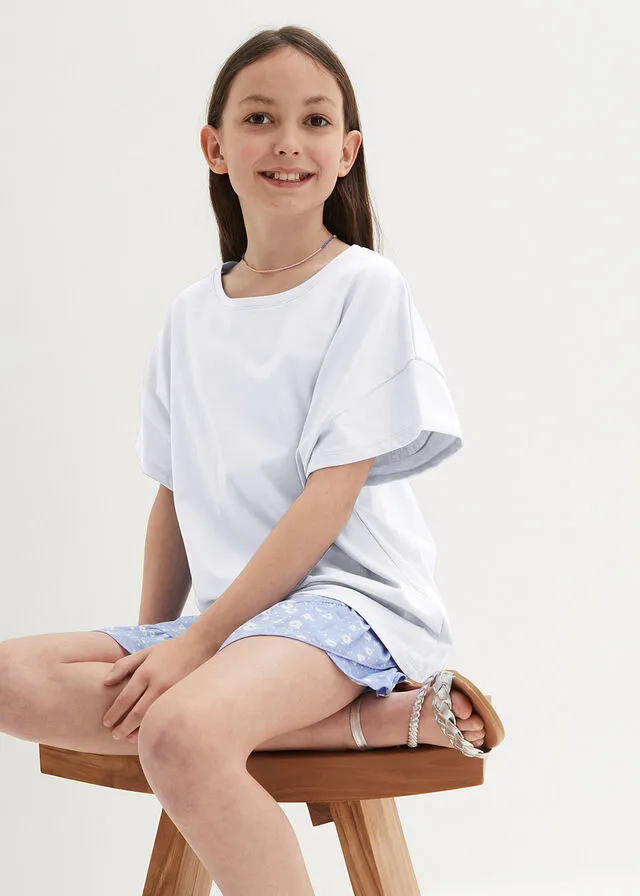 Camiseta holgada para niñas Blanco