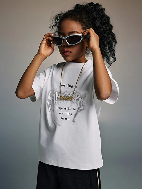 Camiseta informal holgada de manga corta para adolescentes para niños y niñas