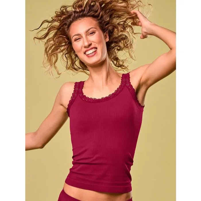 Camiseta mujer Focenza Caraco Pizzo 217 Burdeos