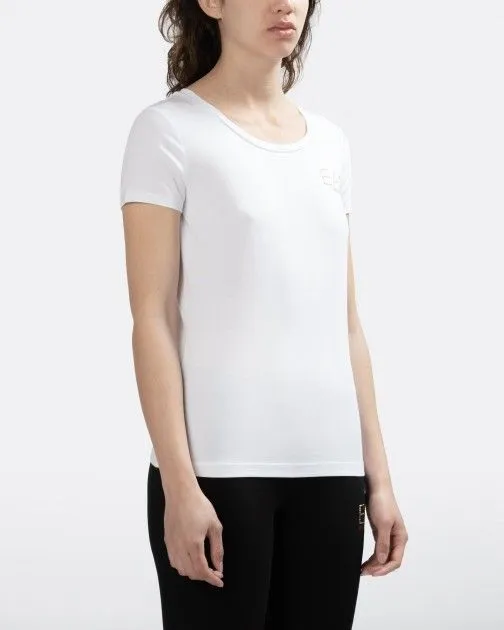 camiseta slim fit EA7 8NTT65 Blanco