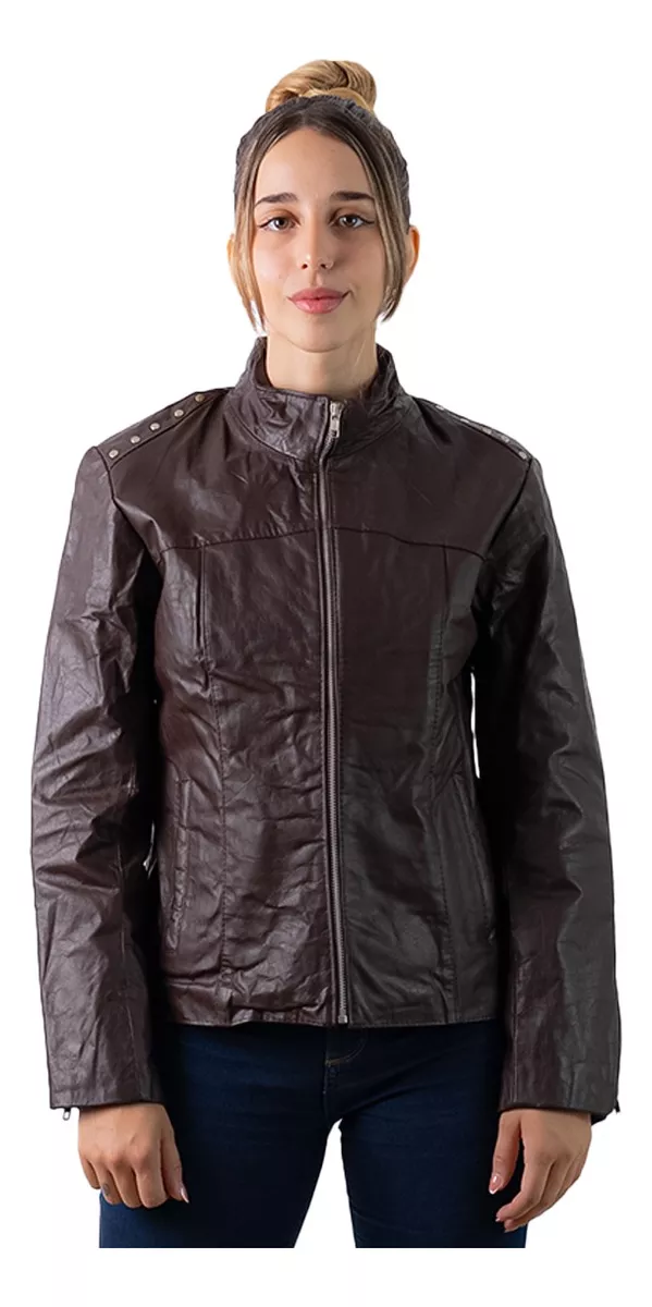 Campera 100% Cuero Vacuno De Mujer Talles Grandes S Al 5xl