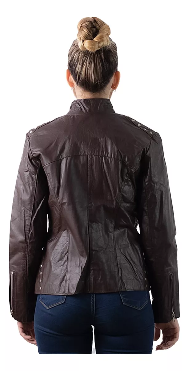 Campera 100% Cuero Vacuno De Mujer Talles Grandes S Al 5xl