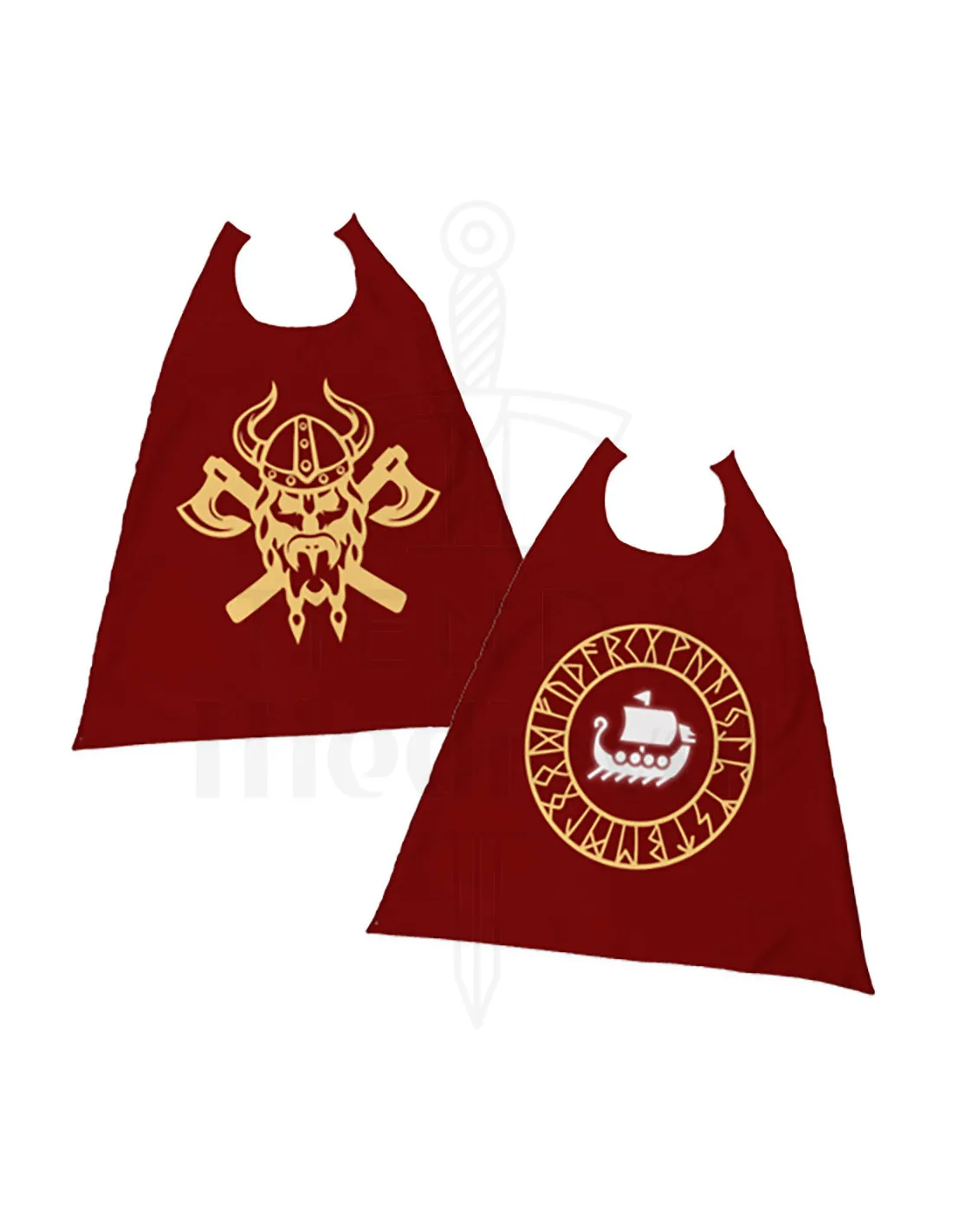 Capa vikinga reversible para niños (63x78 cm.)